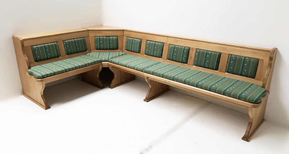 Eckbank Lindau 165/300 cm, ohne Truhe, Ecke aufklappbar, Kasettenpolster, TS-2391