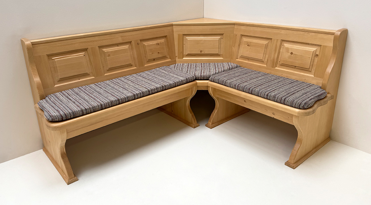 Eckbank Lindau 185/150 mit Truhen aufklappbar, Wangen glatt, Salzburg -16 blau