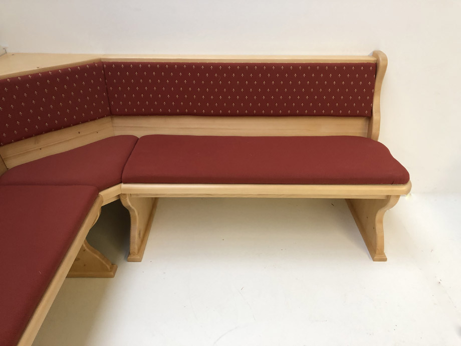 Eckbank Lindau 195/195 ohne Truhen,Vollpolster,  Wels rot, Kundl rot