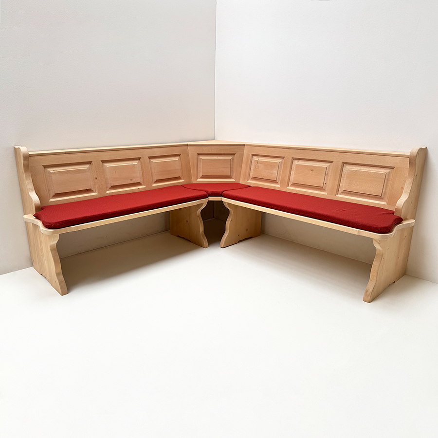 Eckbank Landau solo 195/195 cm, Kissensatz genäht , Wels rot,  38 Lagerstoffe preisgleich