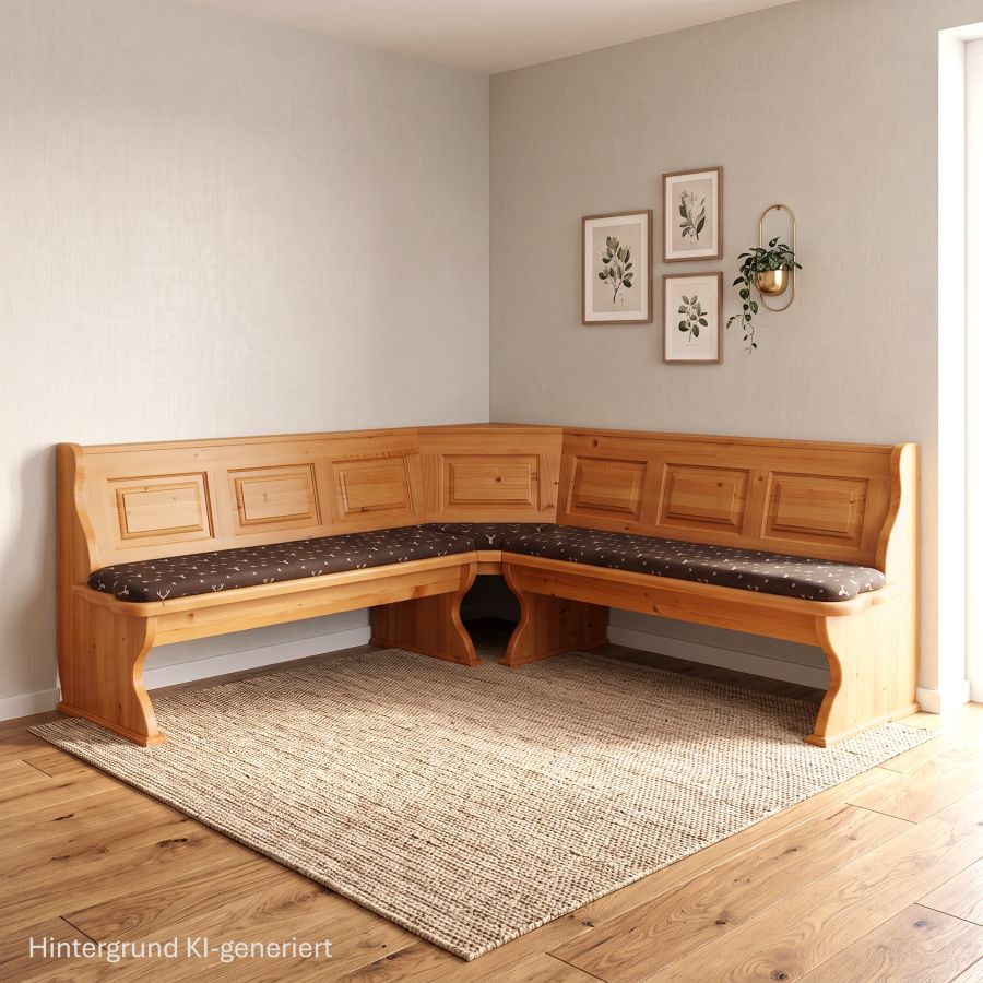 Eckbank Lindau 205/205 cm Truhen, Ecke aufklklappbar, Polsterplatte, TS-3005