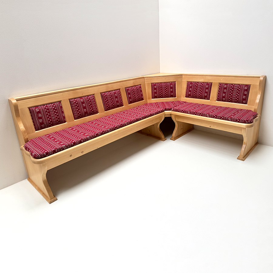 Eckbank Lindau 240/165 cm, Truhen, Ecke aufklappbar, Polsterkassetten, Polster genäht, AF-74854-11