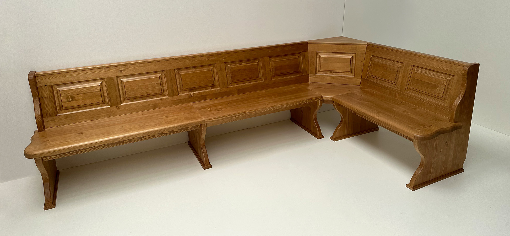 Abverkauf 1 Eckbank Lindau 300/150 cm, ohne Truhen, Antik Dunkel, auch in gewachst oder lackiert !