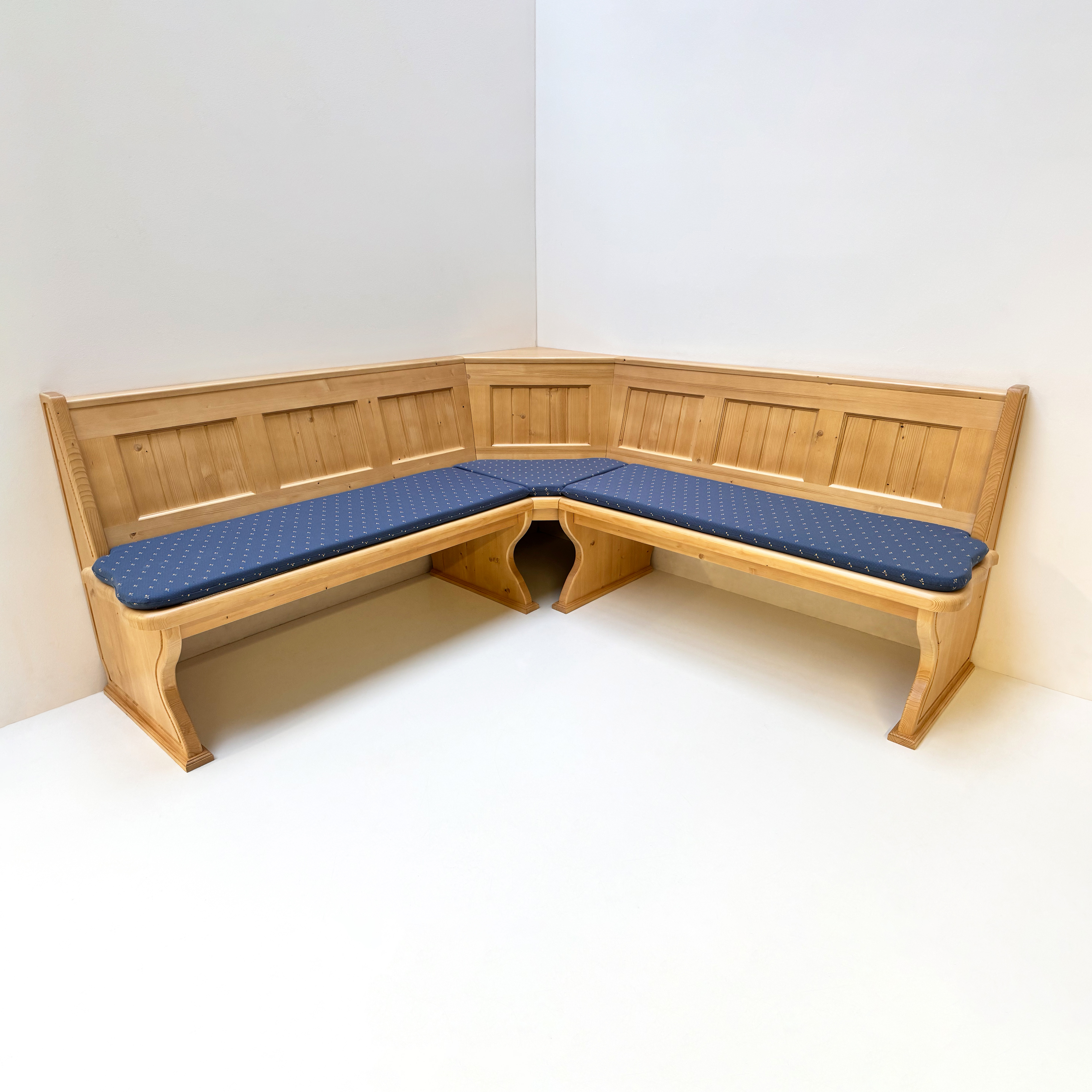 Eckbank Lindau Rosenheim 195/195 cm, Polster lose genäht, Kundl blau