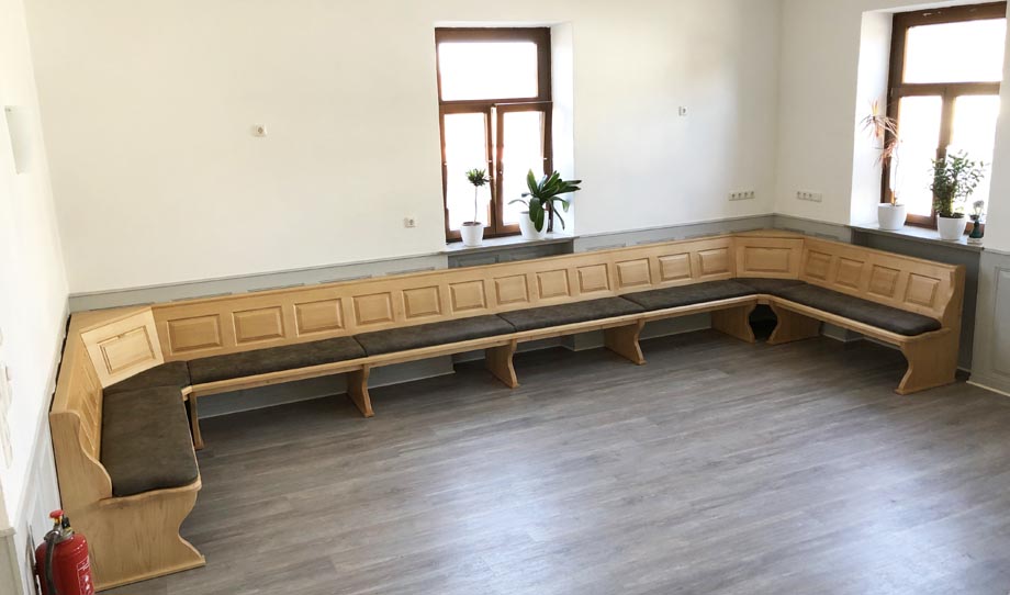 Eckbank Lindau U-Bank 210/590/210 cm, Polstersatz Feel 235, nach Maß