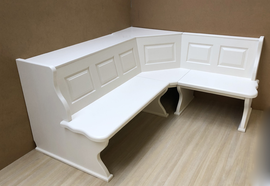 Eckbank Lindau 185/175 Küchen Nolte  Edel weiß , Truhen Ablagenverbreiterung, Wangenverbreiterung