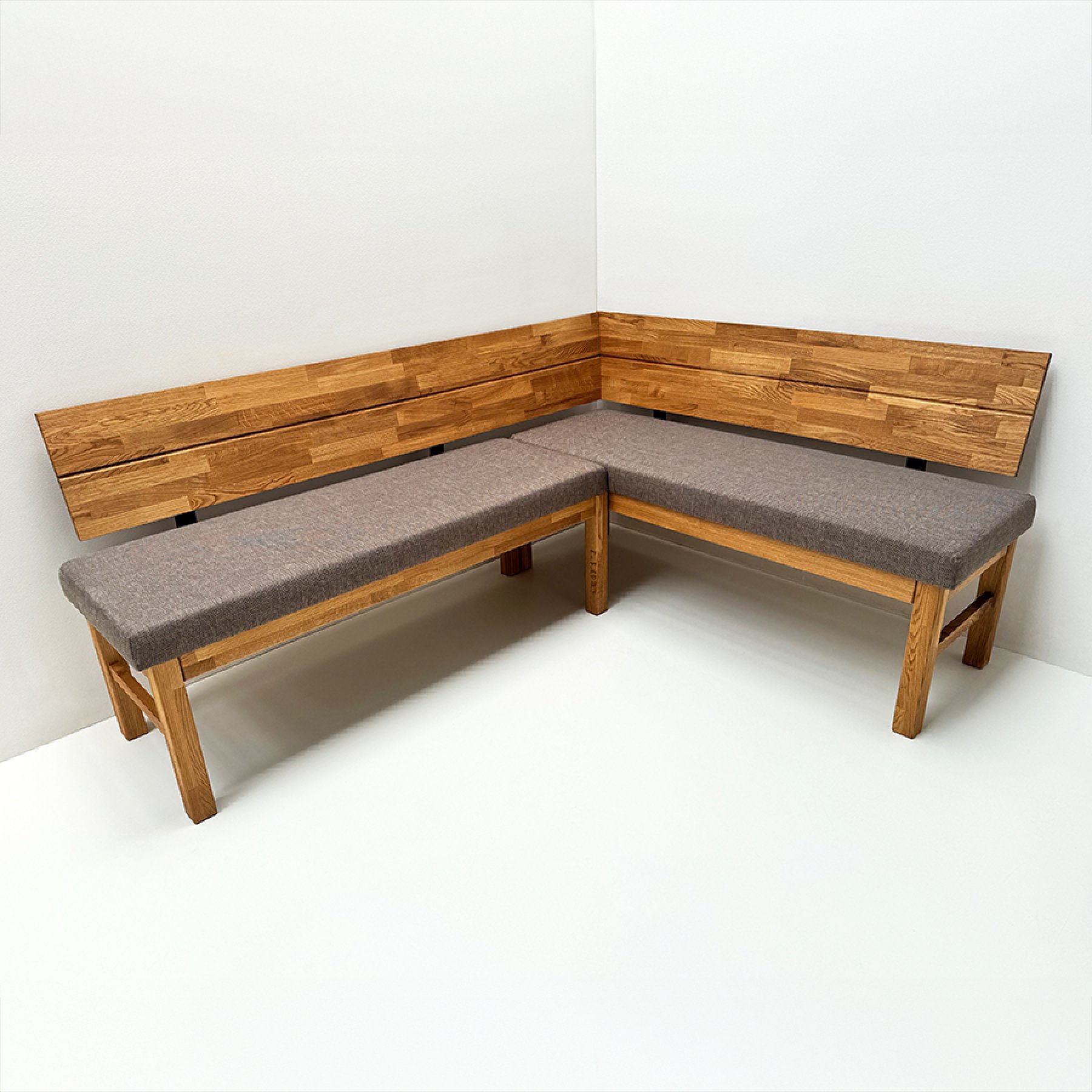 Eckbank Lorenzo, 194-155 Sitz gepolstert, Lehne Massiv, Verano 623, viele Farbtöne möglich