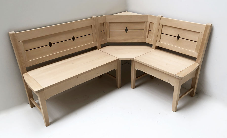 Eckbank Nürnberg Brühl 170/130 cm, Fichte Glattrücken mit Ornament