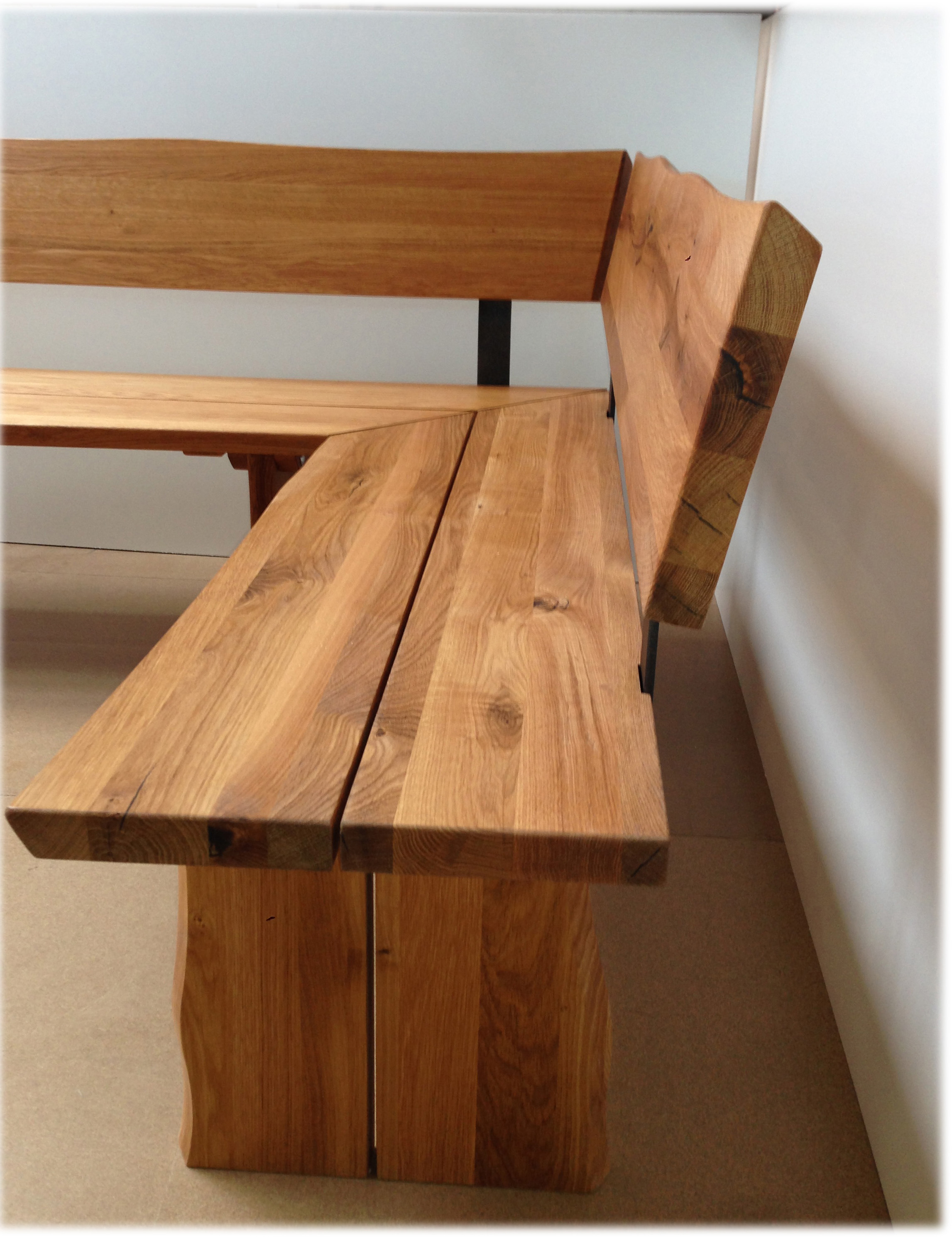 Eckbank Baumbank Oviedo, Sondermaß !!  220/190 cm Wildeiche massiv geölt