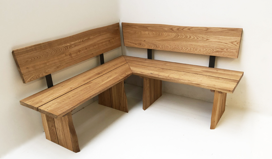 Eckbank Baumbank Oviedo 160/160 cm Wildeiche massiv geölt