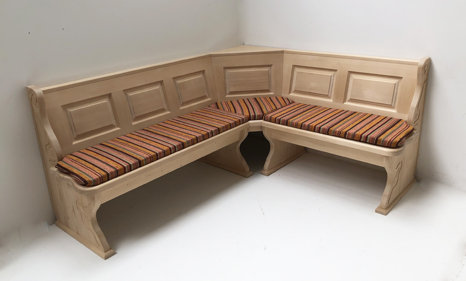 Eckbank Lindau 195/165 mit Truhen, Polster genäht Edmonton rot