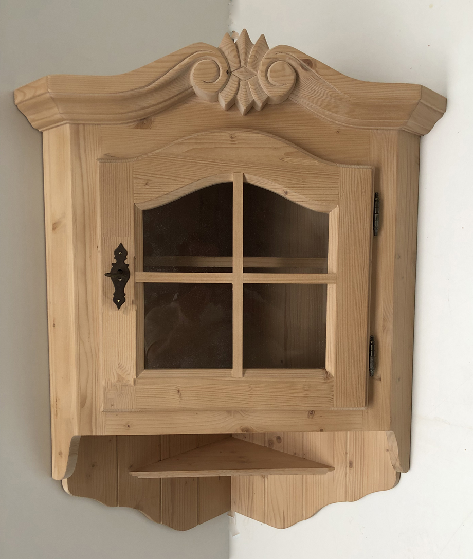 Eckhänger Amberg groß, Holzsprossen, Schloß, Eckkastl Eck Hängeschrank Eckkästchen