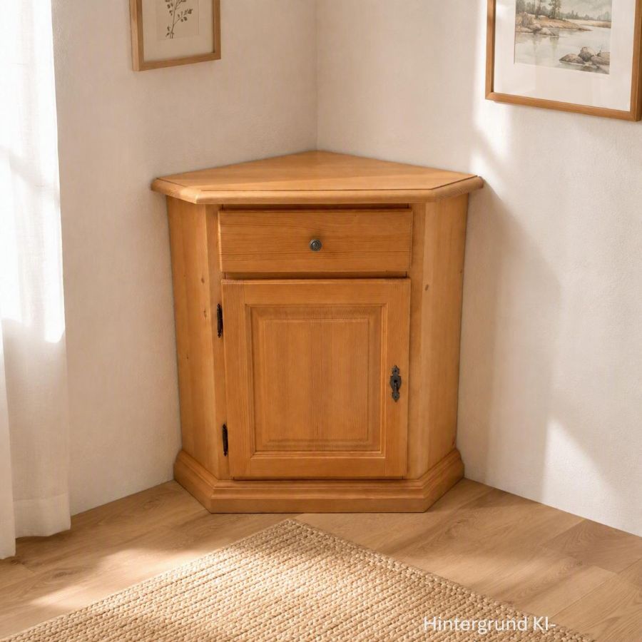 Eckanrichte Füssen-Tölz mit Sockel,  Wandmaß 60/60 cm,1 Schubladen, 1 Türe