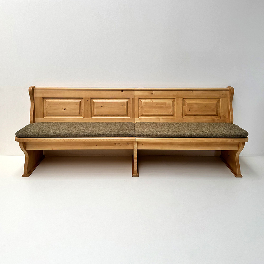 Eckbankprogram Lindau Einzelbank Lindau 250 cm mit Truhen, Polsterplatte Natura 335