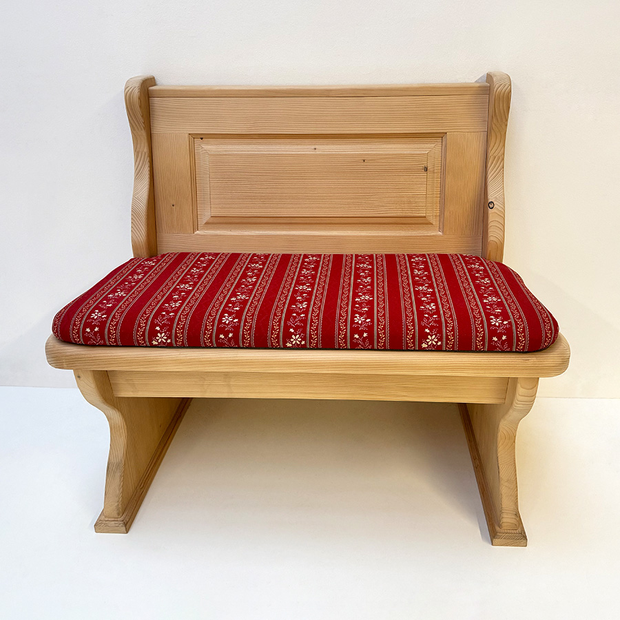 Einzelbank Lindau 100 cm, mit Truhe, Außenwangen glatt, Polsterplatte TS-1667