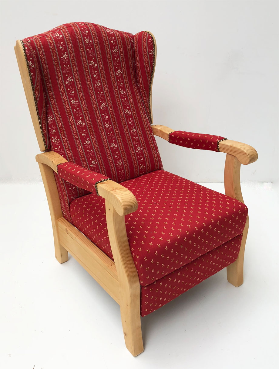 Fernsehsessel TV-Sessel Inzell, Ohrenbackensessel Stoff TS-1676, TS-1667, Armlehnpolster