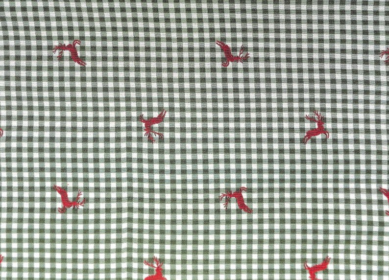 Stoff Franzl 62484 grün minikaro Hirsch klein