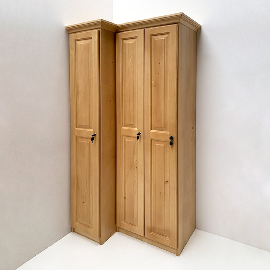 Garderobenschrank, Spind Ewald,  3-trg. DIN links, Höhe 204 cm