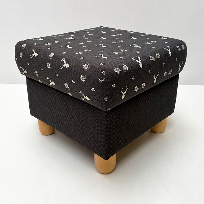 Hocker ANTON, Landleben Hirsch grauTS-3005, TS-3019