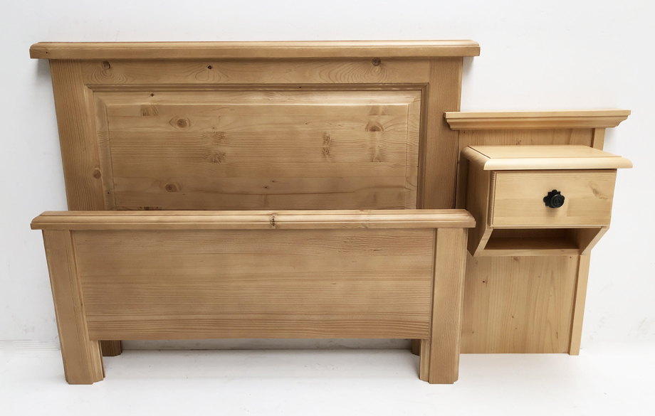 Hotel Einzelbett Firenze 90/200 cm, Hotel-Einzelbett, niedriges Fußteil, Nachtkonsole B 40 cm rechts