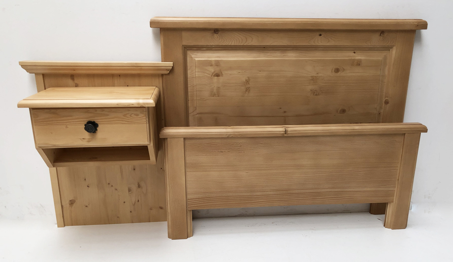 Hotel Einzelbett Firenze 90/200 cm, Hotel-Einzelbett, niedriges Fußteil, Nachtkonsole B 50 cm links