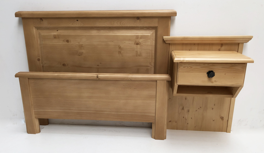 Hotel Einzelbett Firenze 90/200 cm, Hotel-Einzelbett, niedriges Fußteil, Nachtkonsole B 50 cm rechts