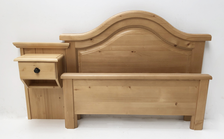 Hotel Einzelbett Trient 100/200 cm, Hotel-Einzelbett, niedriges Fußteil, Nachtkonsole B 40 cm links