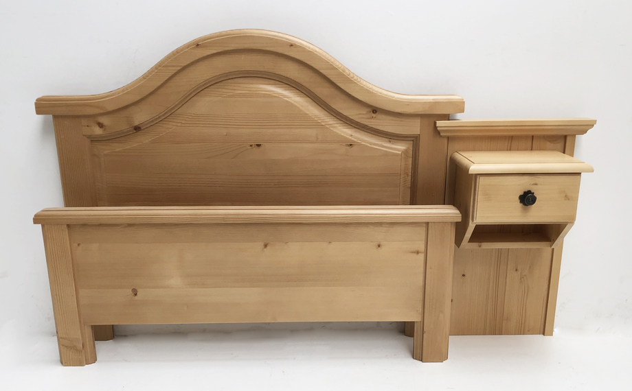 Hotel Einzelbett Trient 100/200 cm, Hotel-Einzelbett, niedriges Fußteil, Nachtkonsole B 40 cm rechts