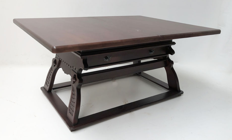 Jogl-Tisch Landau Sondermaß 120/160 cm , Ahornplatte , mit Schubladen, Adler 12811 rotbraun