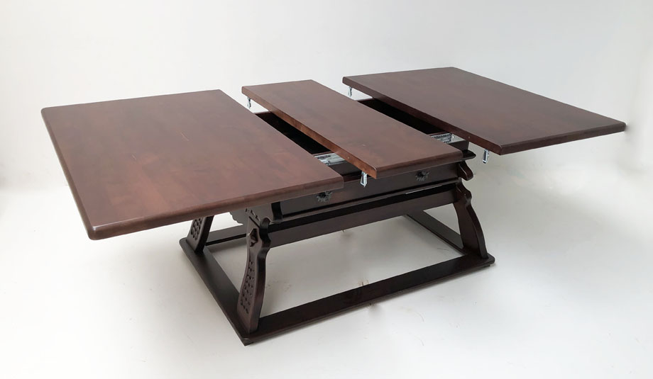 Jogl-Tisch Landau Sondermaß 120/160(200) cm Ahornplatte, 1 Einlegeplatte 40 cm, Adler 12811 rotbraun