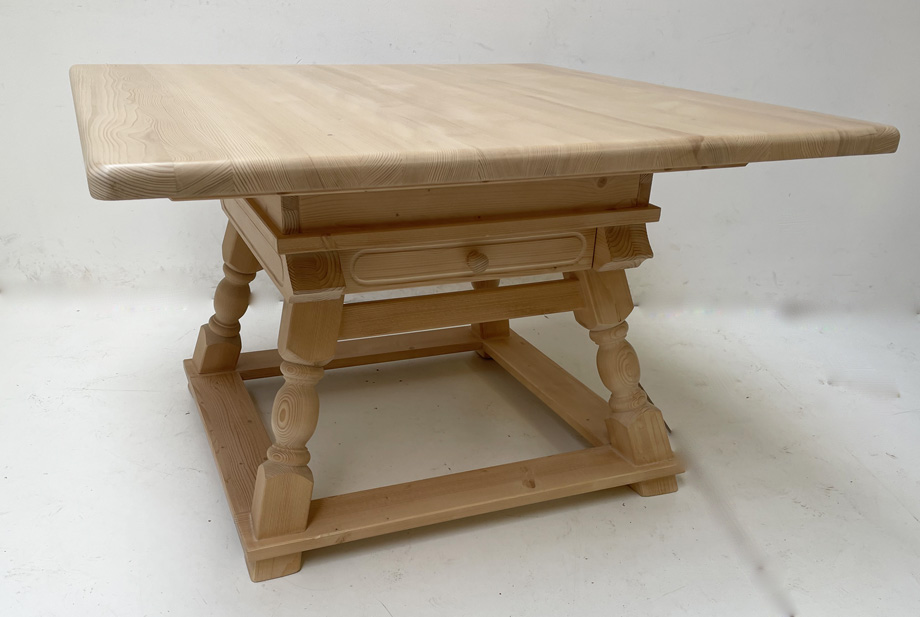 Jogl-Tisch Lindau 120/120 cm  mit Schubladen, massive Fichteplatte, Sondermaße möglich !