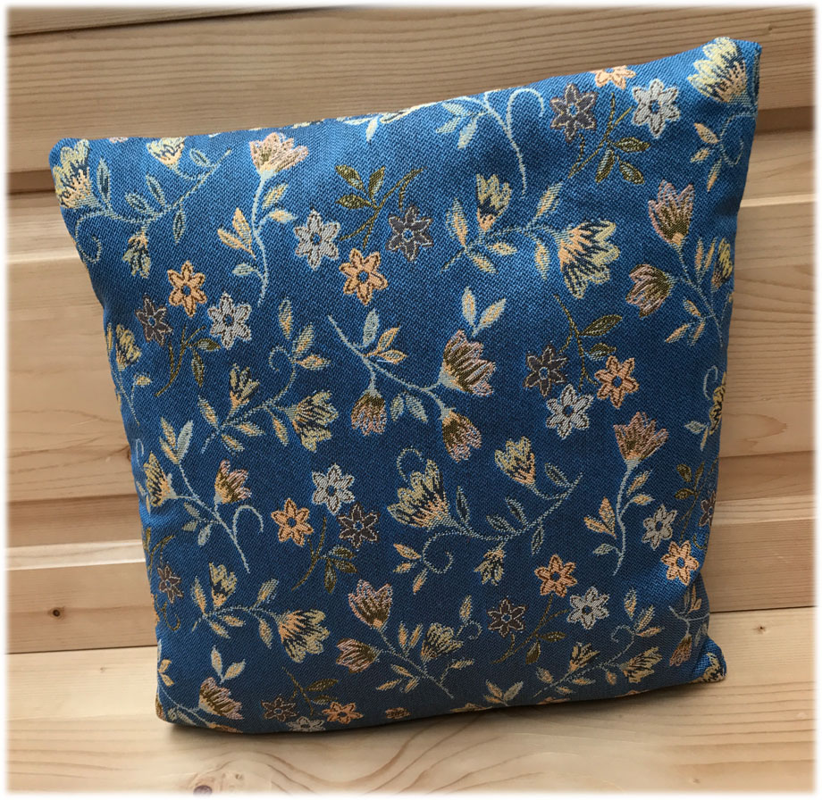 Federkissen, Kissen genäht  40/40 cm, Mülheim blau, 38 Lagerstoffe preisgleich !