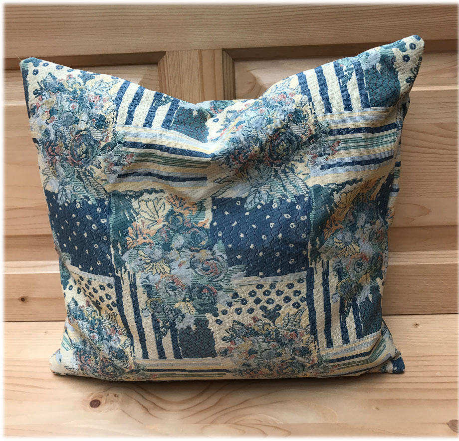 Federkissen, Kissen genäht  40/40 cm, München blau, Auslaufstoff !