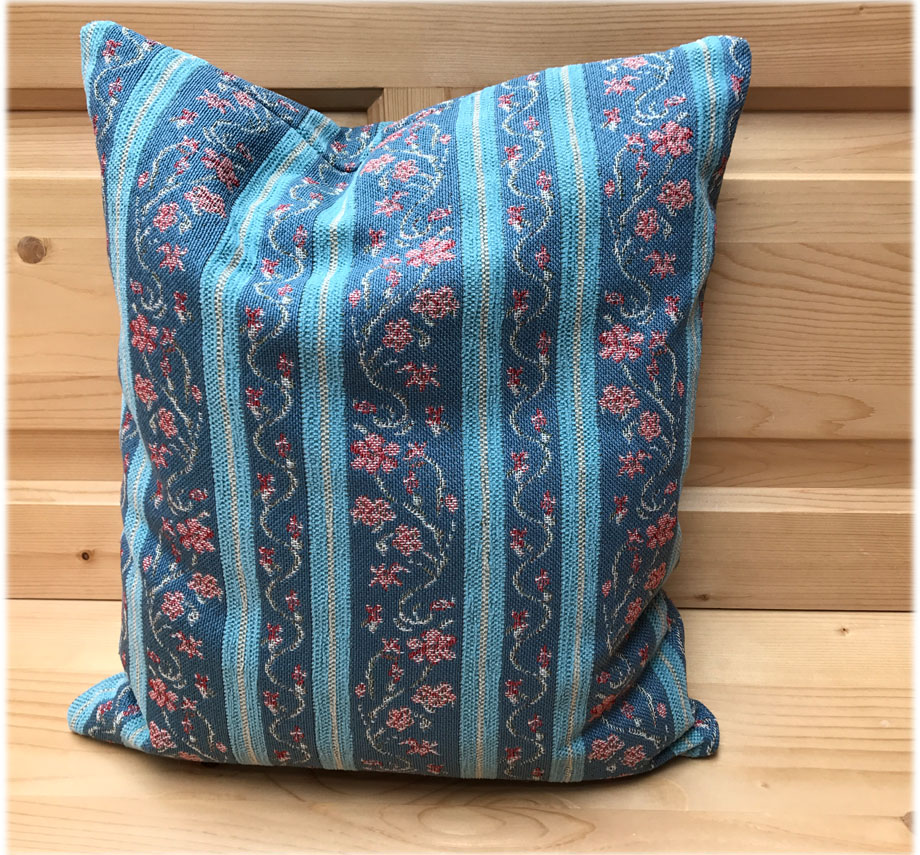 Federkissen, Kissen genäht  40/40 cm, Waidhaus blau, 38 Lagerstoffe preisgleich