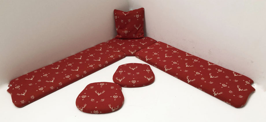 Kissensatz Polsterplatte Eckbankgruppe Landau 195/195 , Stoff Edelweiss AF-74855-1 rot