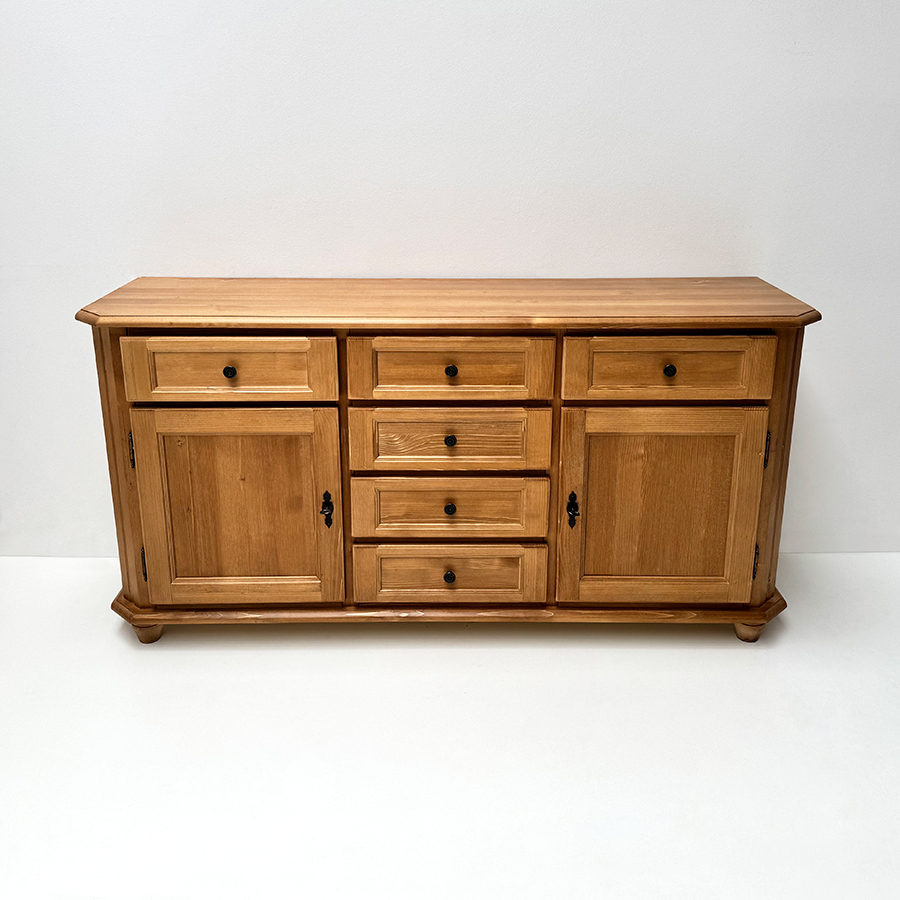 Anrichte Amberg 2-trg., 6 Schubladen, Antik dunkel, Kleur 2, Metallknöpfe dunkel