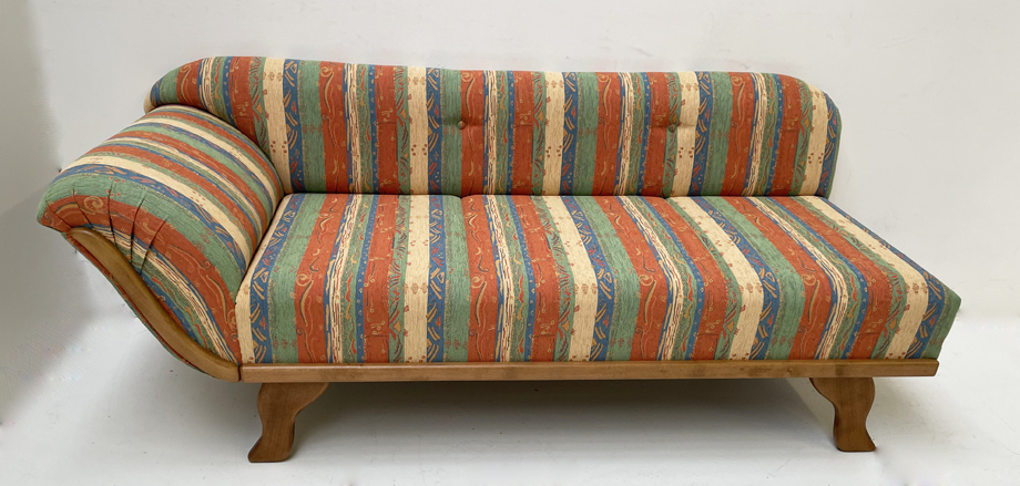 Küchencouch MORIZ, Kopfteil links, Buche Nussbaum P9,  Pocking bunt, 38 Lagerstoffe preisgleich !