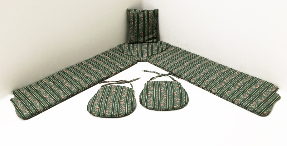 Kissensatz genäht Eckbankgruppe Landau, Waidhaus grün, 38 Lagerstoffe preisgleich