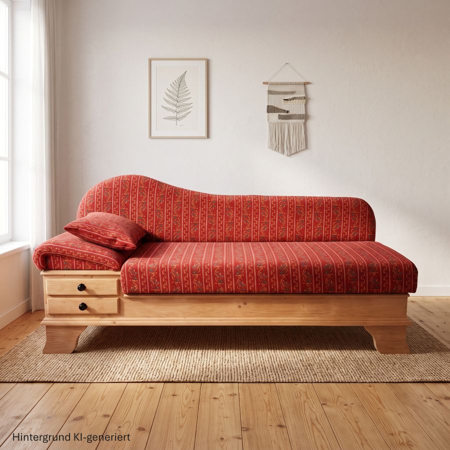 Sofa Liege Chiemgau, Waidhaus rot, 38 Lagerstoffe preisgleich
