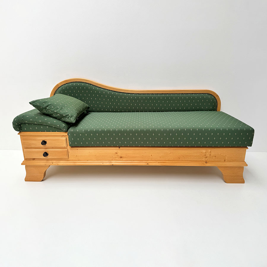 Sofa Liege Garmisch, Sitzhöhe erhöht, Adler St. Anton 11453, Kundl grün