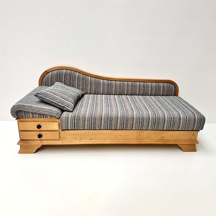 Sofa Liege Garmisch, Kopfteil links, Rücken Echtstoff, Stoff TS-3048