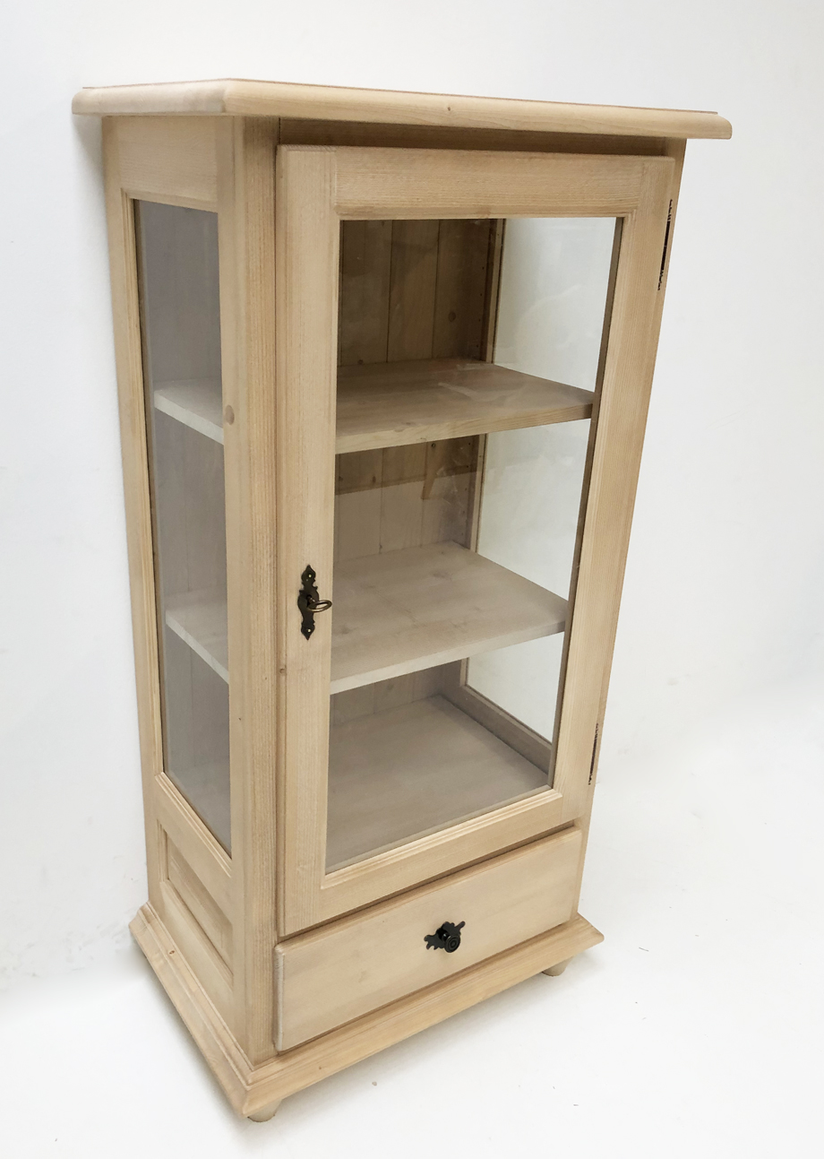 Mini Glasvitrine Füssen Wertach , Minivitrine 1-trg., seitlich verglast, Rosner gewachst