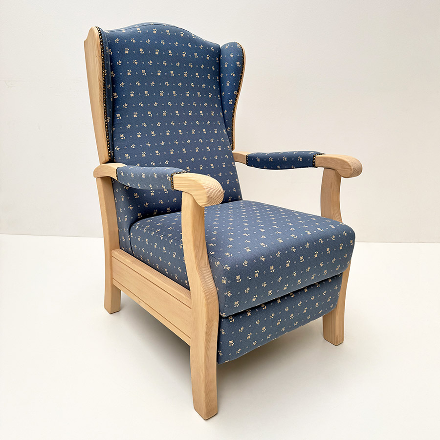 Fernsehsessel TV-Sessel Inzell Ohrenbackensessel, Armlehnpolster, TS-2242 Schönau blau