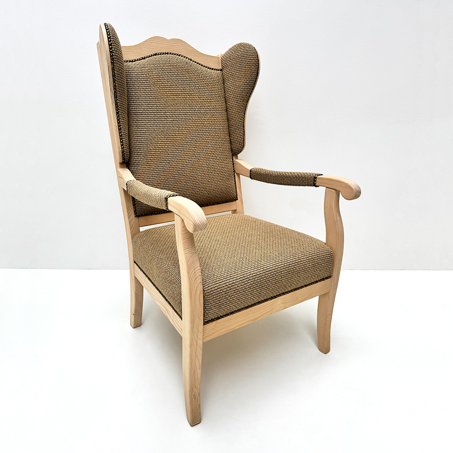 Sessel Inzell mit Ohrenbacken, Ohrenbackensessel , Stoff Perle Joppe 10 beige