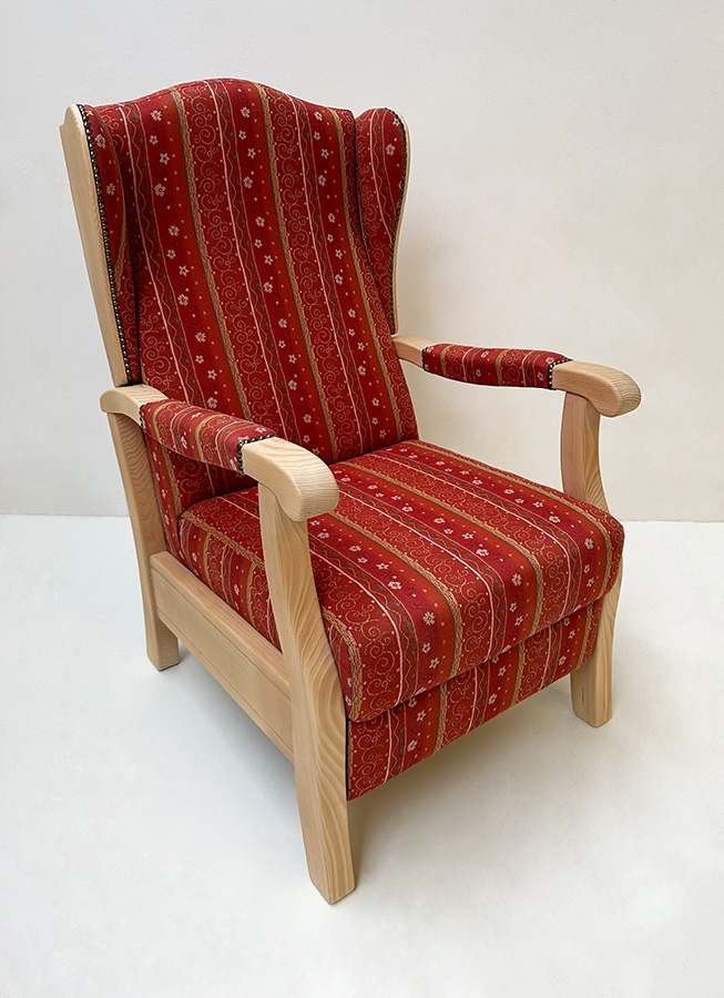 Fernsehsessel TV-Sessel Inzell, Ohrenbackensessel Stoff Folklore TS-2387, Armlehnpolster