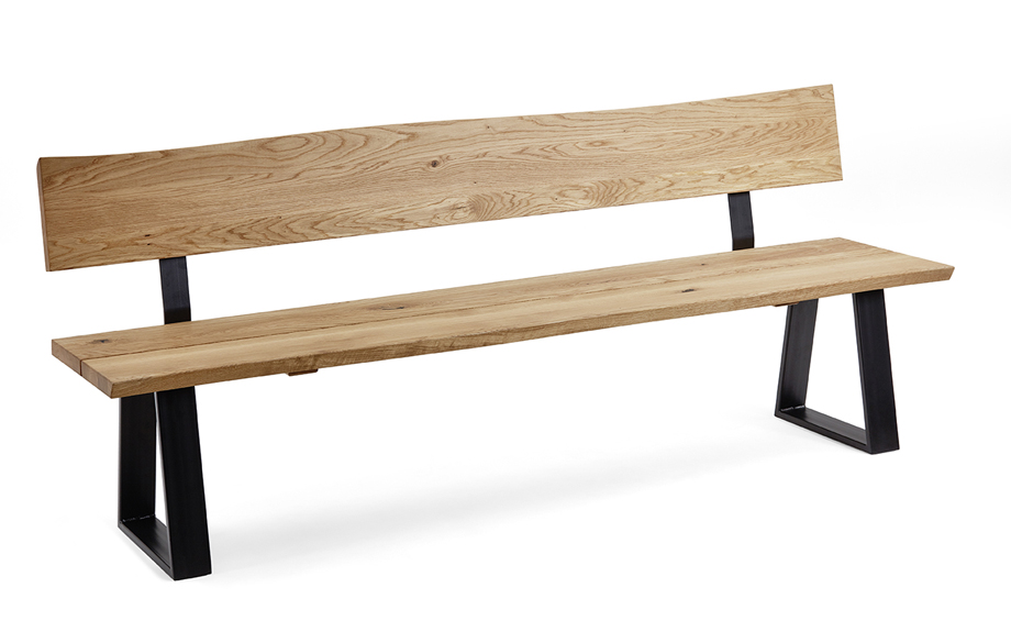 Bank Einzelbank Baumbank Oviedo 160 cm, Metallgestell