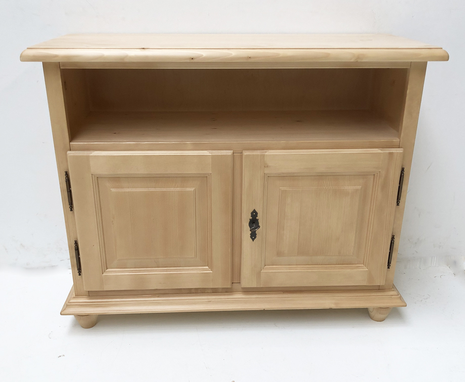 Phonokommode Füssen, 1 offenes Fach , 2 Türen, Rosner lackiert, mit Schloß