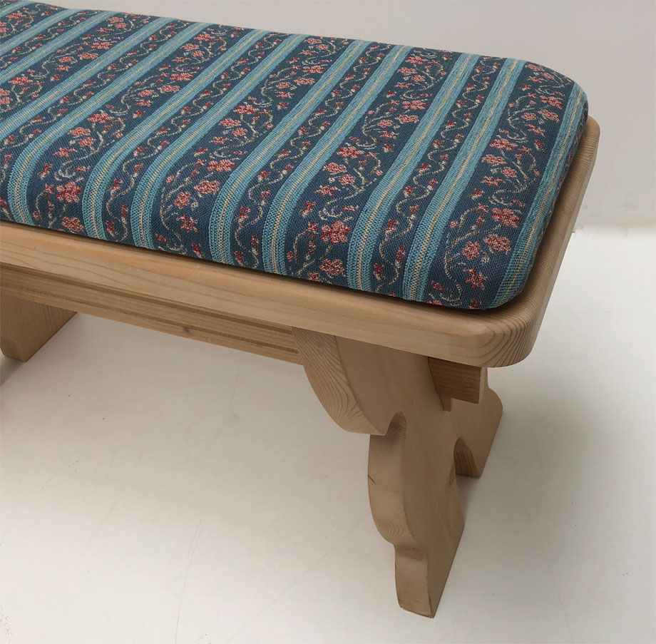 Kissen Polsterplatte Vorbank groß, Waidhaus blau, 38 Lagerstoffe preisgleich