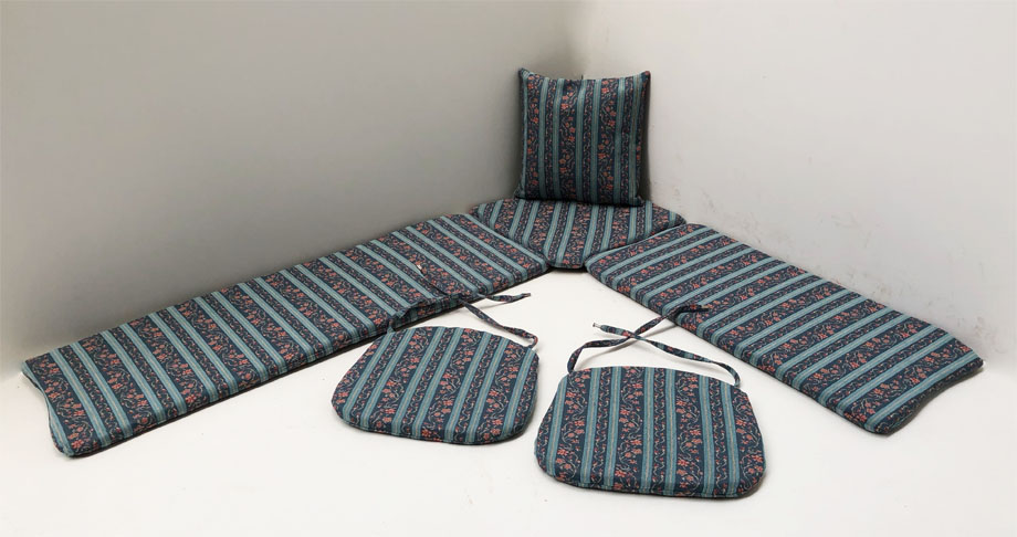 Kissensatz genäht Eckbankgruppe Amberg klein 150/185, Waidhaus blau