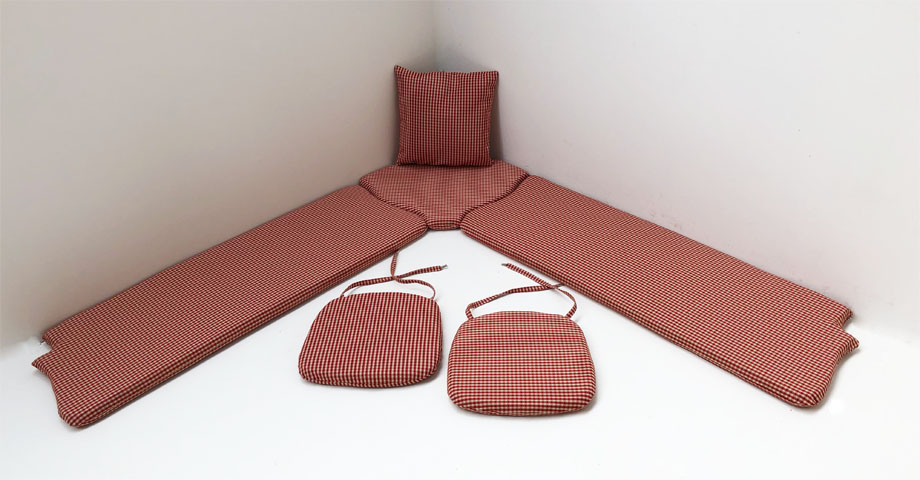 Kissensatz genäht Eckbankgruppe Landau, Stoff Edelweiss rot AF-74852-1